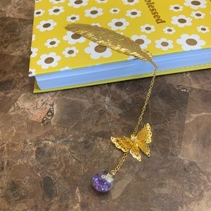 Gold feather bookmark